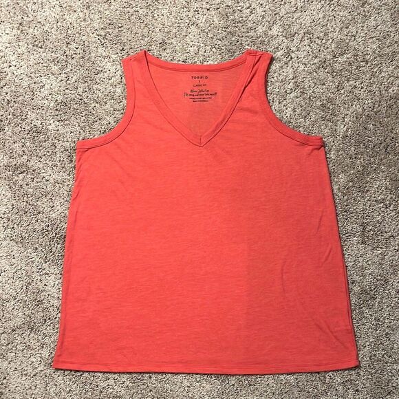 Torrid Orange Girlfriend Signature Jersey V-Neck Tank 2X - Picture 1 of 6